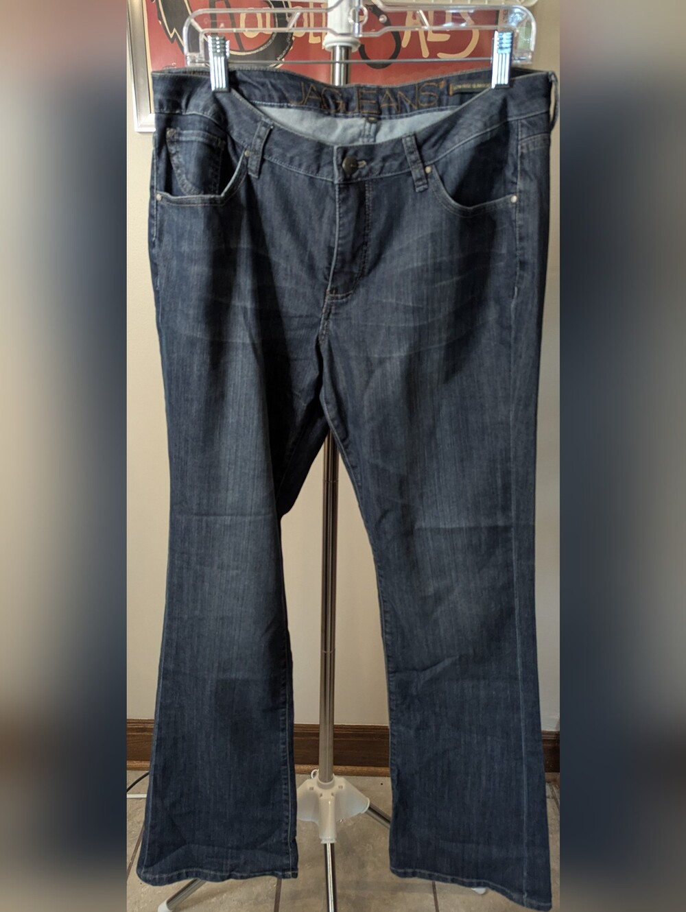 $13 Jag Jeans Low Rise Slim Bootcut Denim Dark Wash Size 16